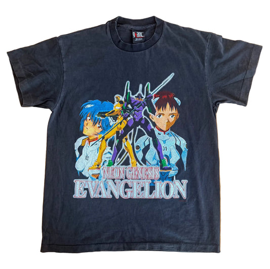 Vintage Neon Genesis Evangelion Giant USA Single Stitch Anime T-Shirt Size Large