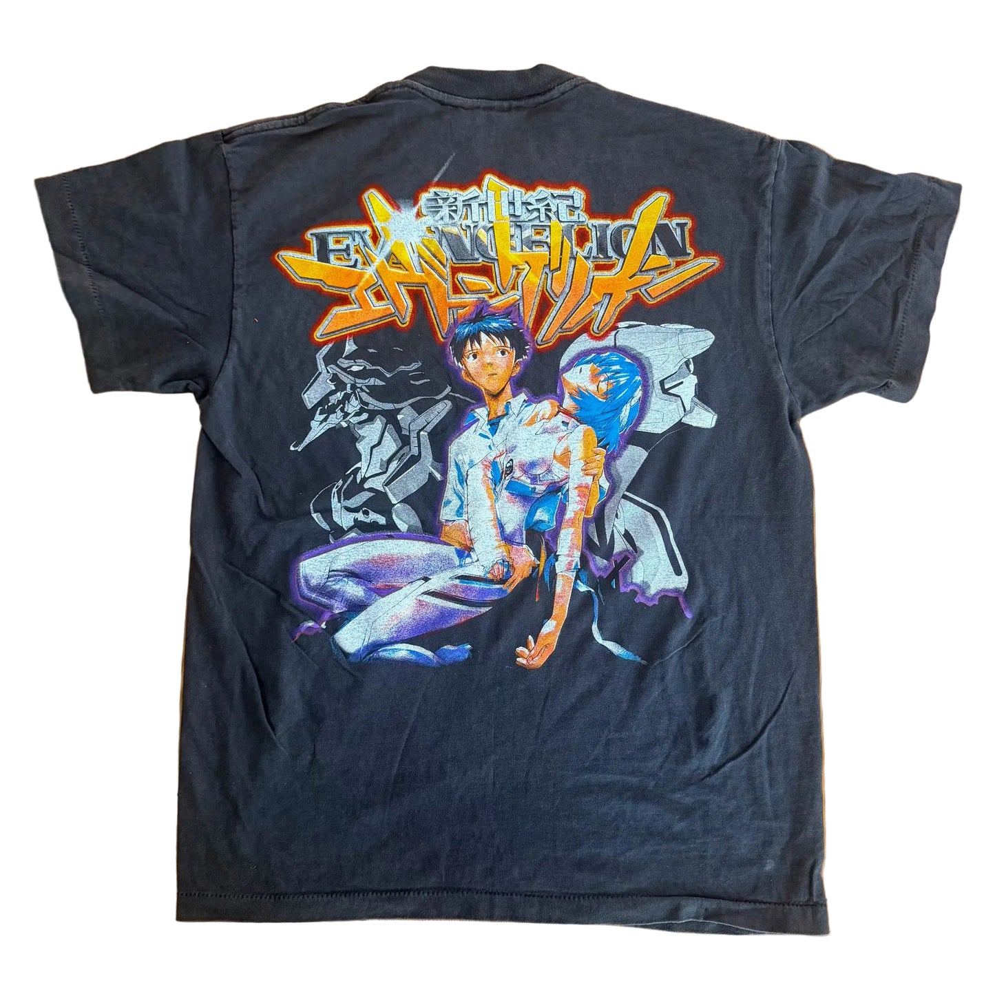 Vintage Neon Genesis Evangelion Giant USA Single Stitch Anime T-Shirt Size Large