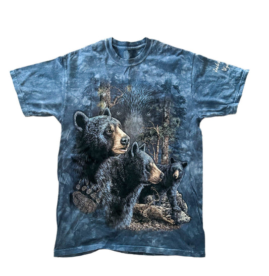 Vintage 90s Wildlife Bear Print Tee Medium