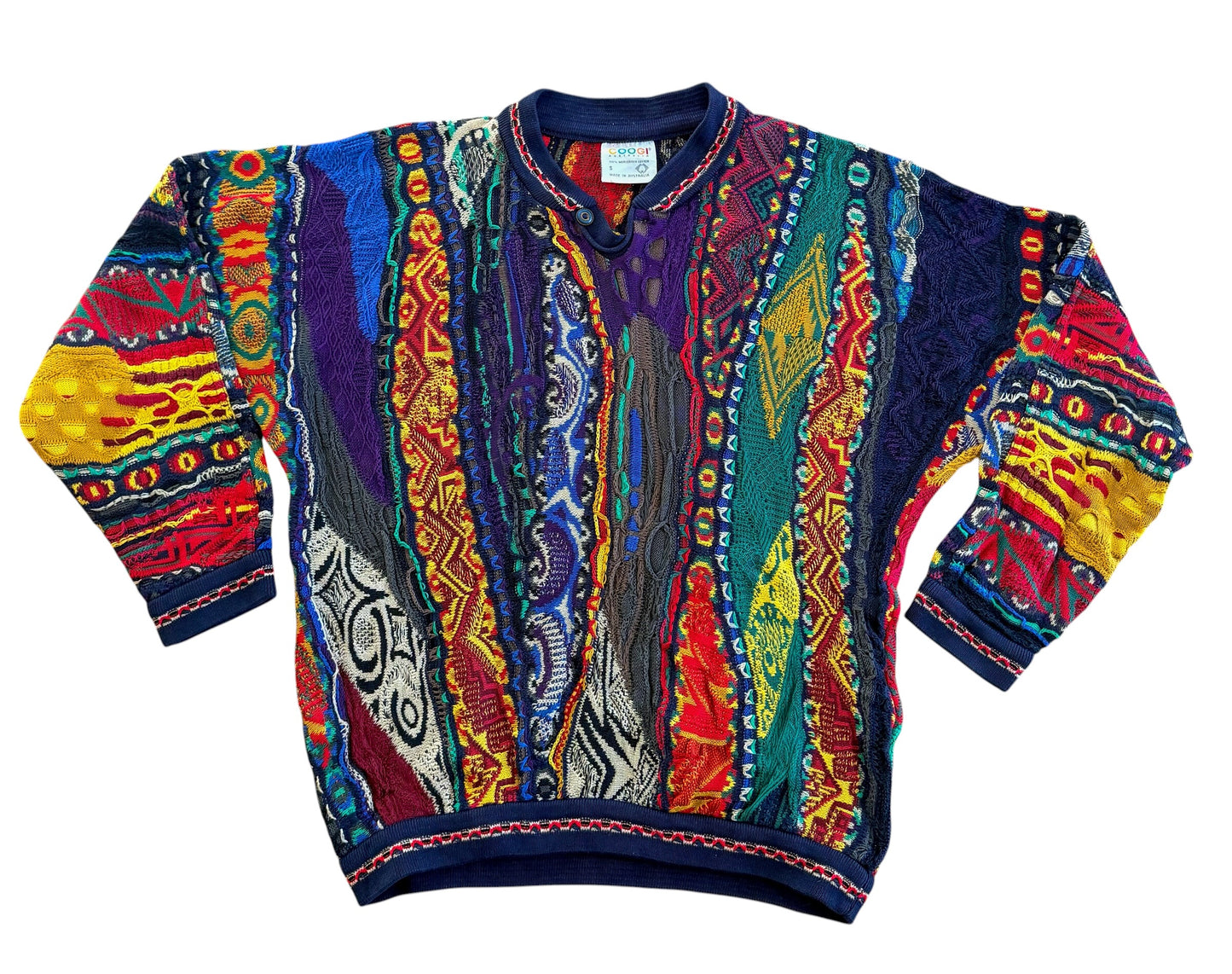 Original 1990s Coogi Australia 3D Knit Mercerised Cotton Jumper, Medium