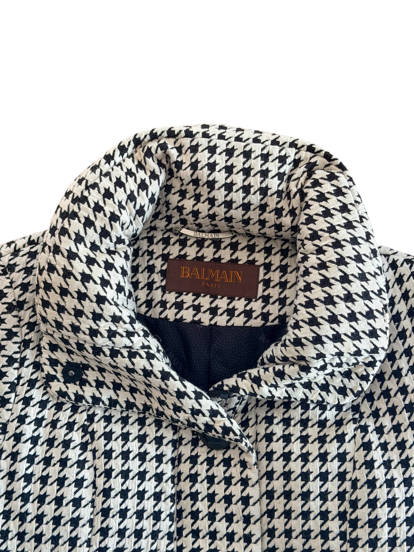 Balmain Paris Quilted Houndstooth Jacket, XL