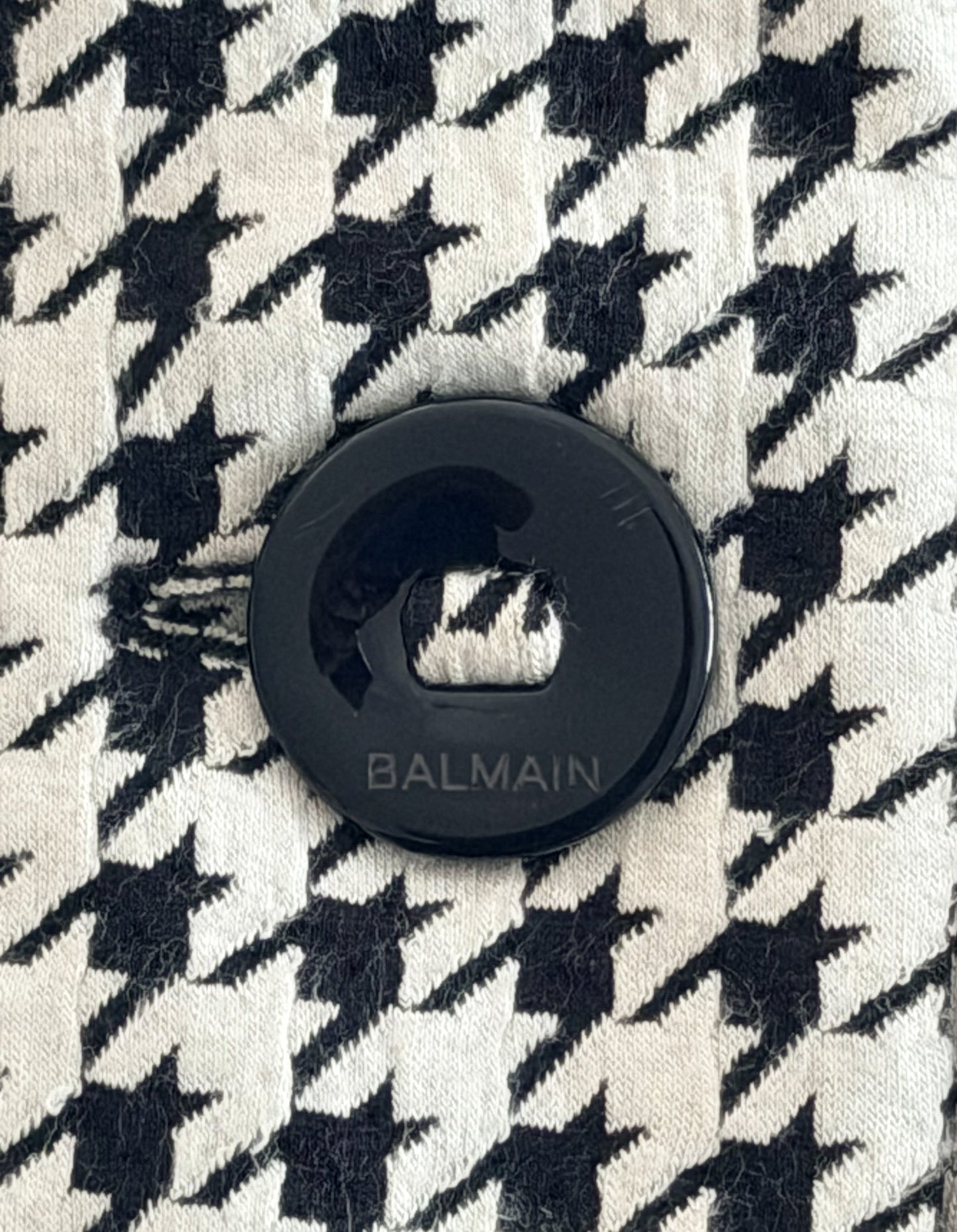 Balmain Paris Quilted Houndstooth Jacket, XL