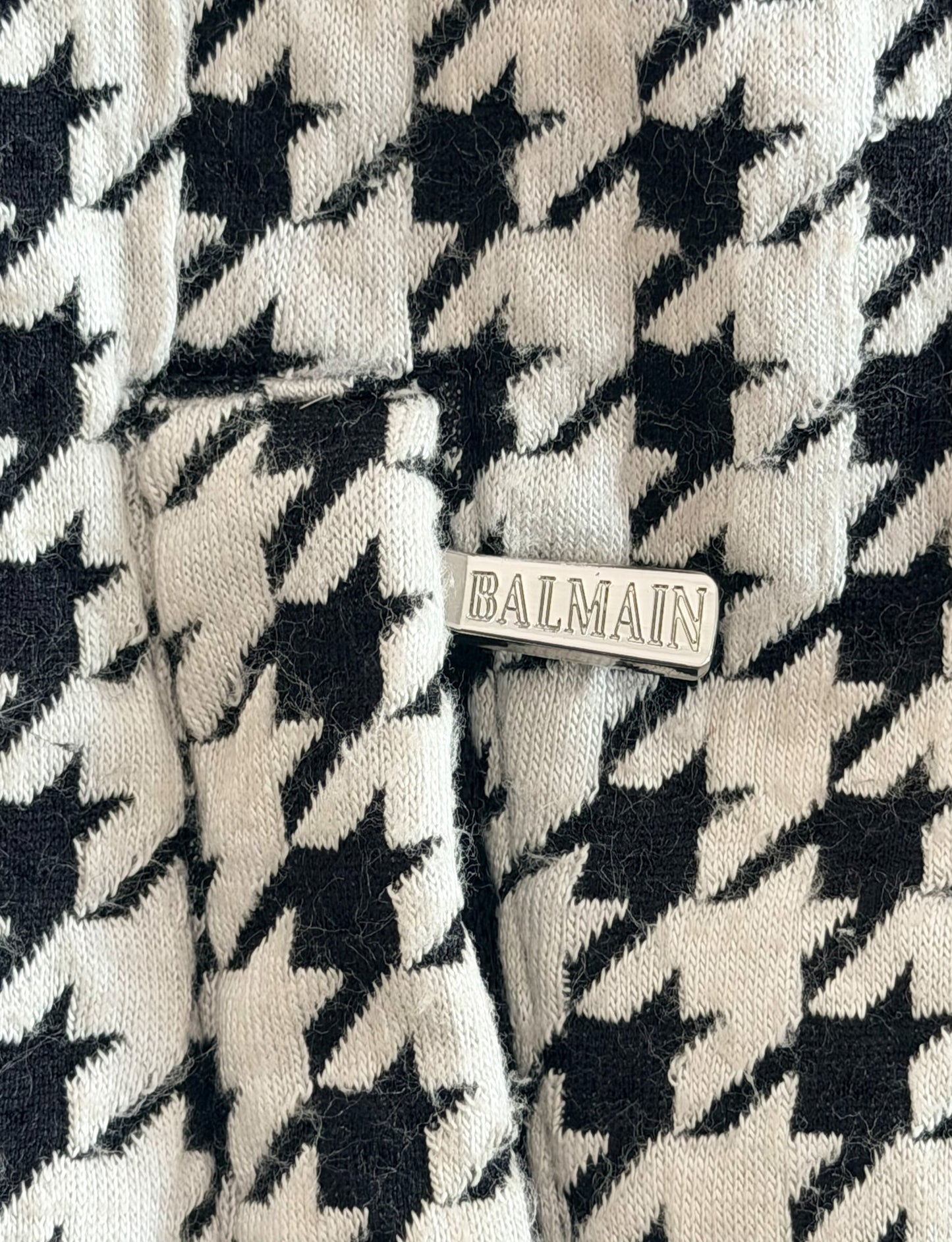 Balmain Paris Quilted Houndstooth Jacket, XL
