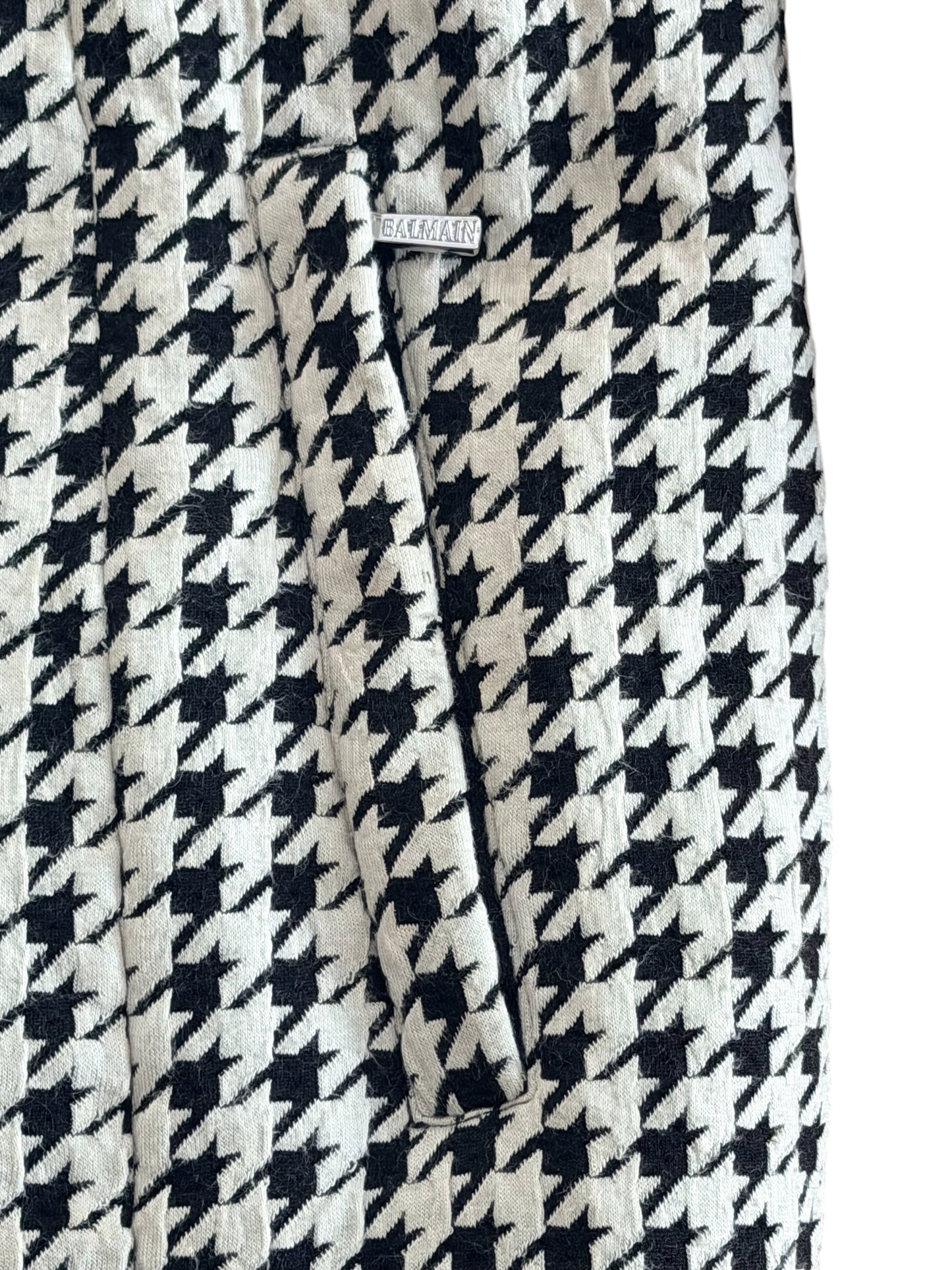 Balmain Paris Quilted Houndstooth Jacket, XL