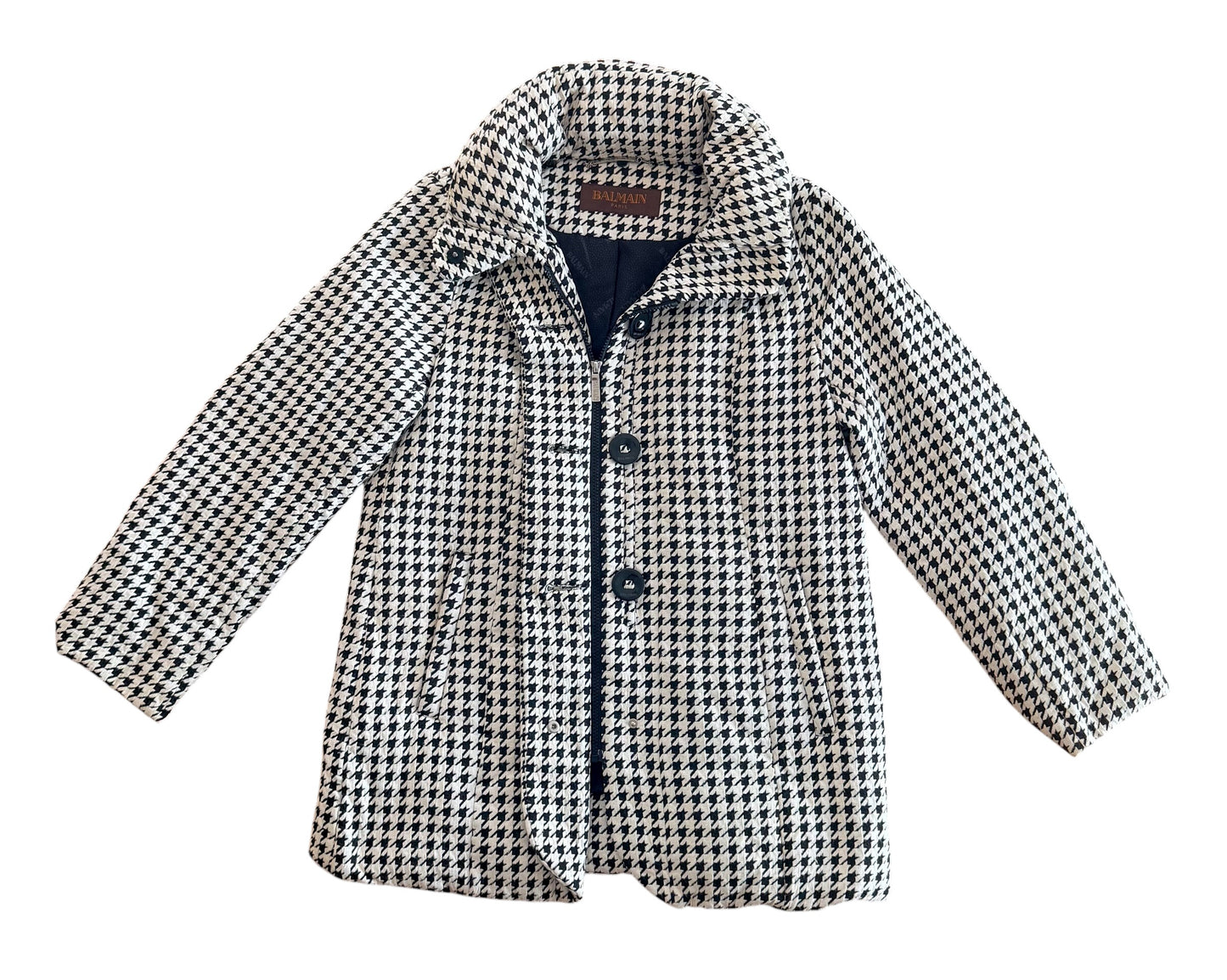 Balmain Paris Quilted Houndstooth Jacket, XL