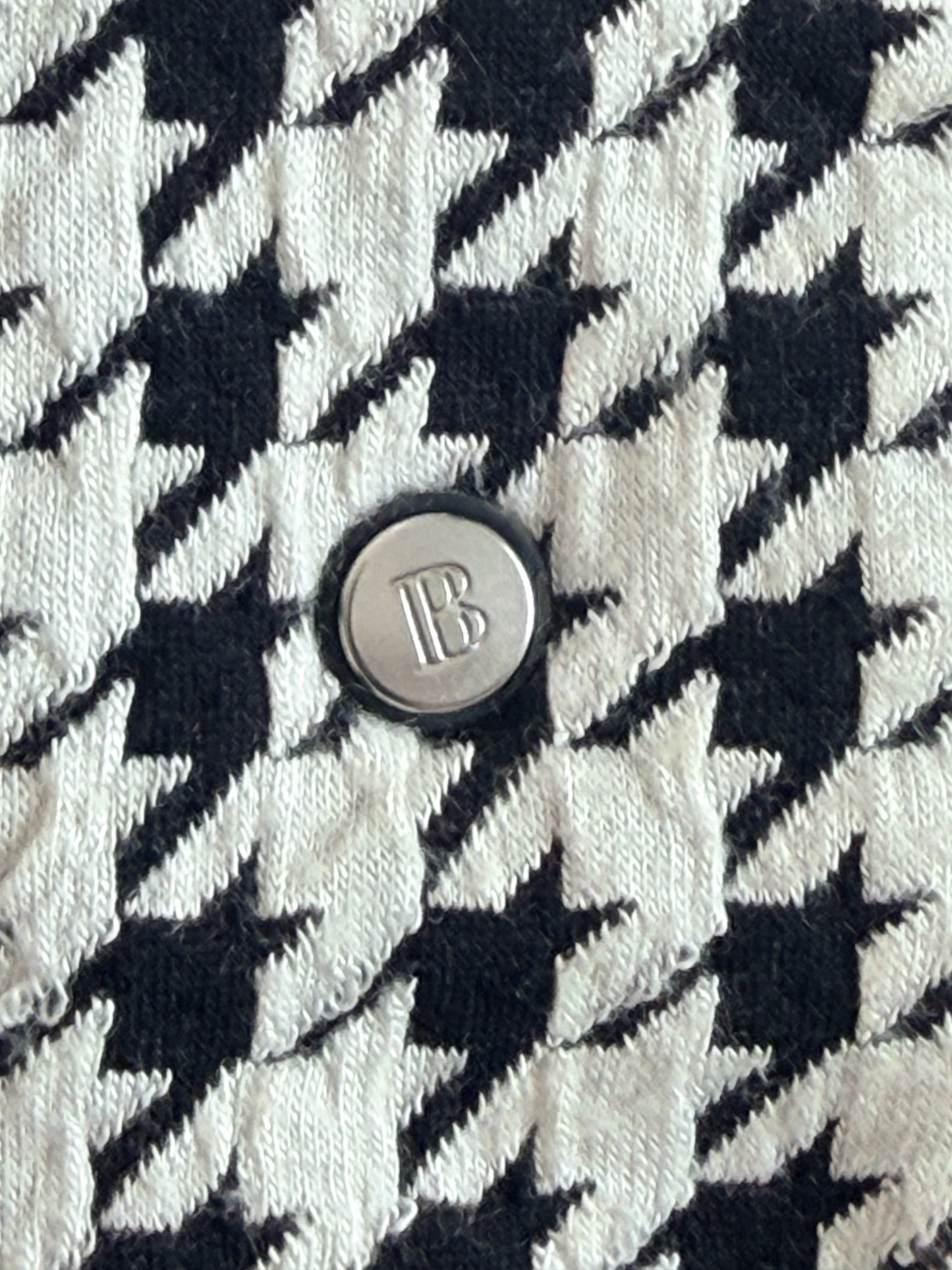 Balmain Paris Quilted Houndstooth Jacket, XL