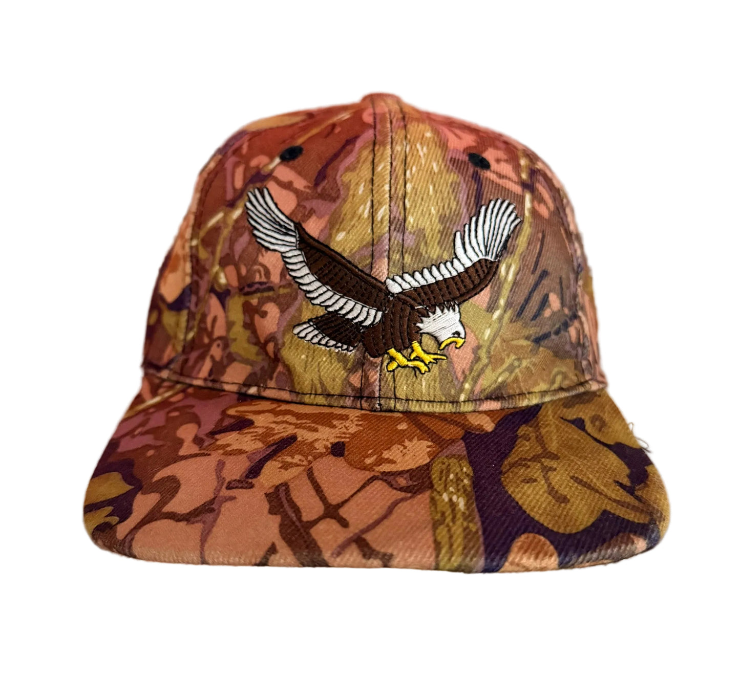 Vintage Embroidered Eagle Tree Camo Adjustable Cap