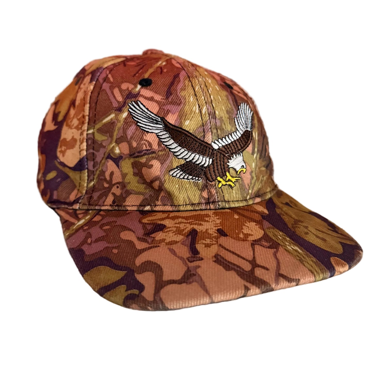 Vintage Embroidered Eagle Tree Camo Adjustable Cap