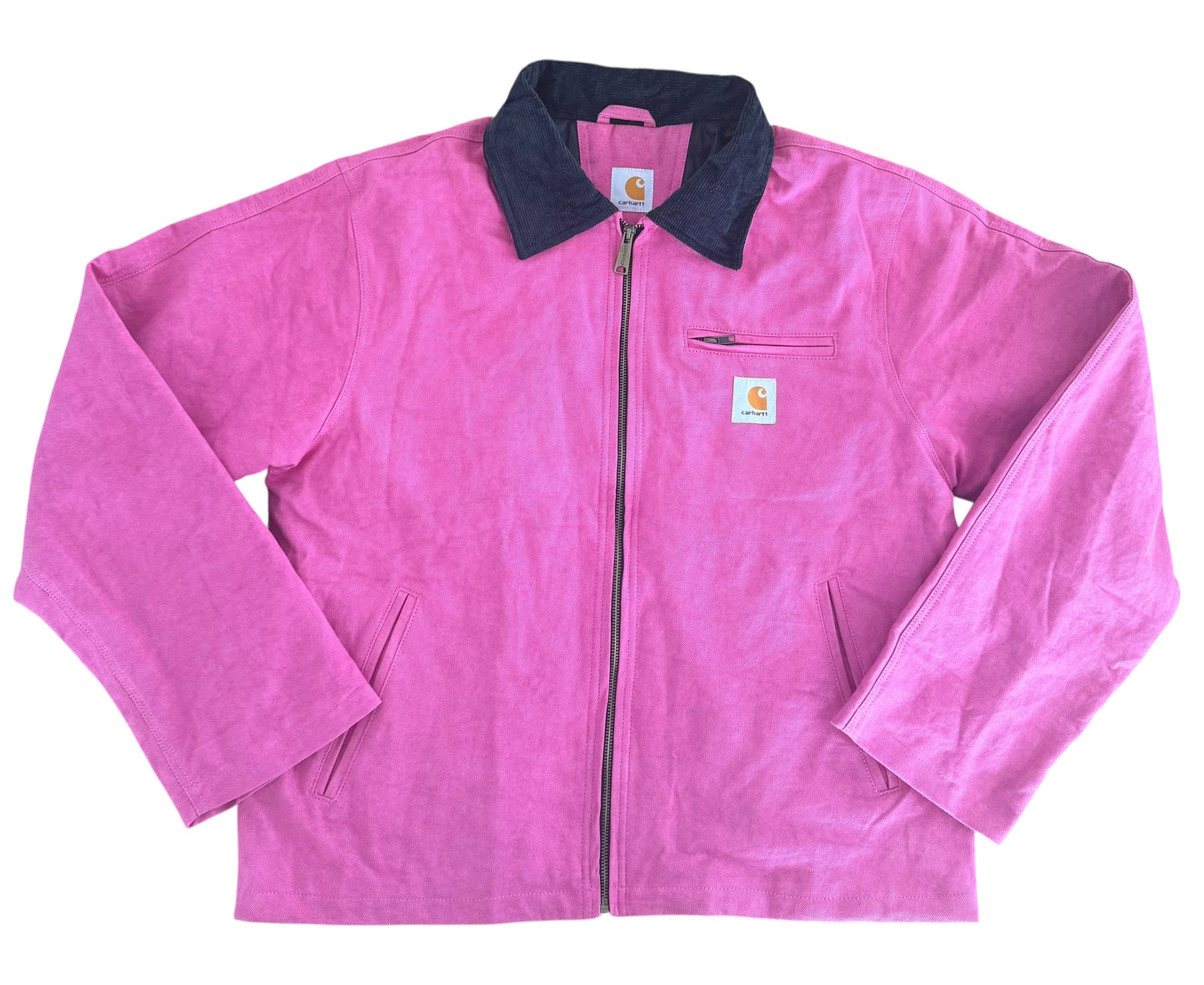 Carhartt Pink Detroit Jacket Black Corduroy Collar, XL