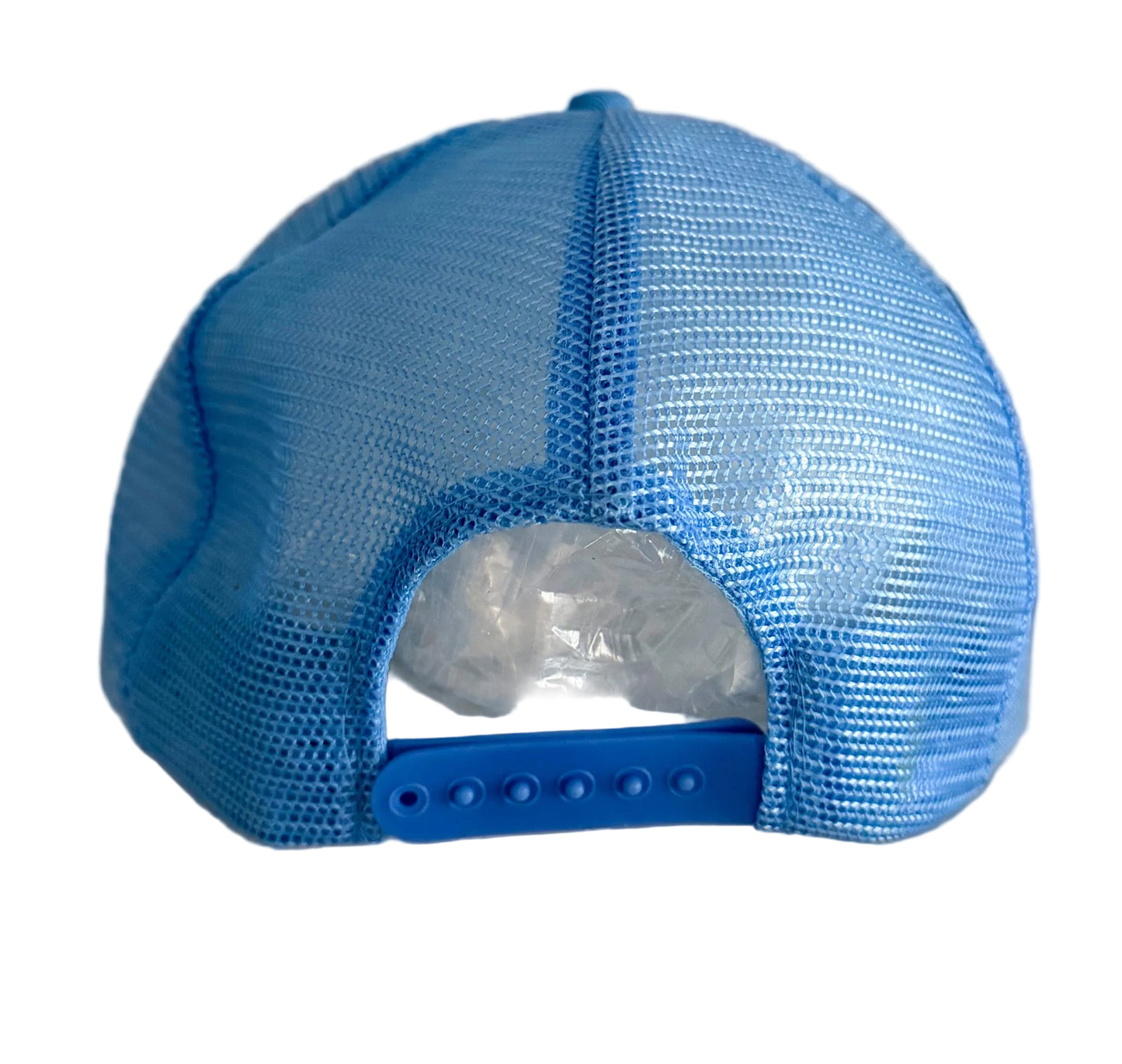 1986 Vancouver Expo Official Souvenir Blue & White Mesh Snapback Trucker Cap