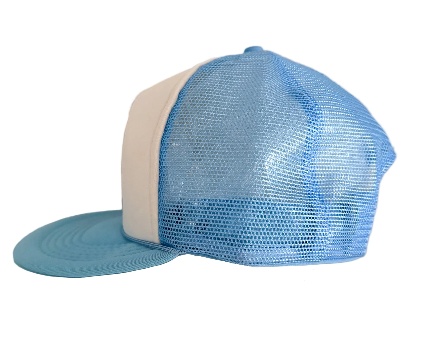 1986 Vancouver Expo Official Souvenir Blue & White Mesh Snapback Trucker Cap
