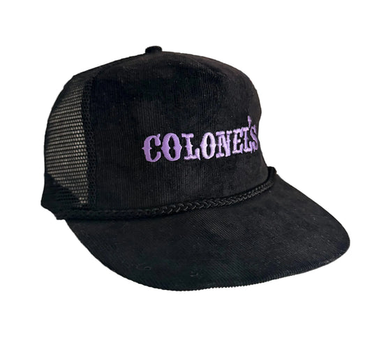 Vintage Colonels Embroided Black Corduroy Snapback Cap