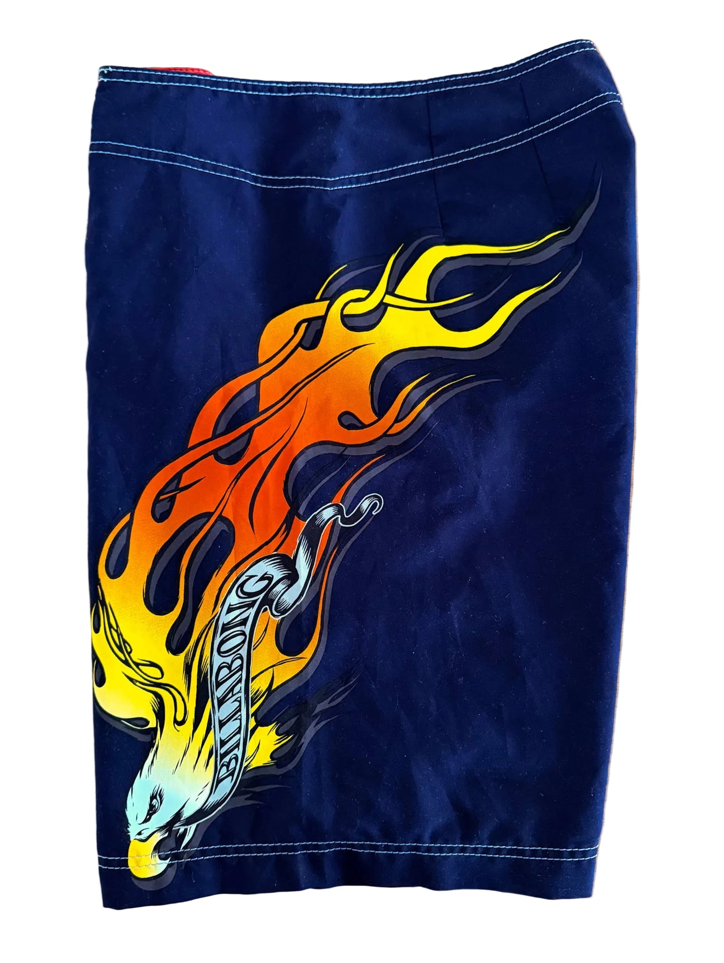 Vintage 90s Billabong Flame And Eagle Navy Y2K Surf Boardshorts Large