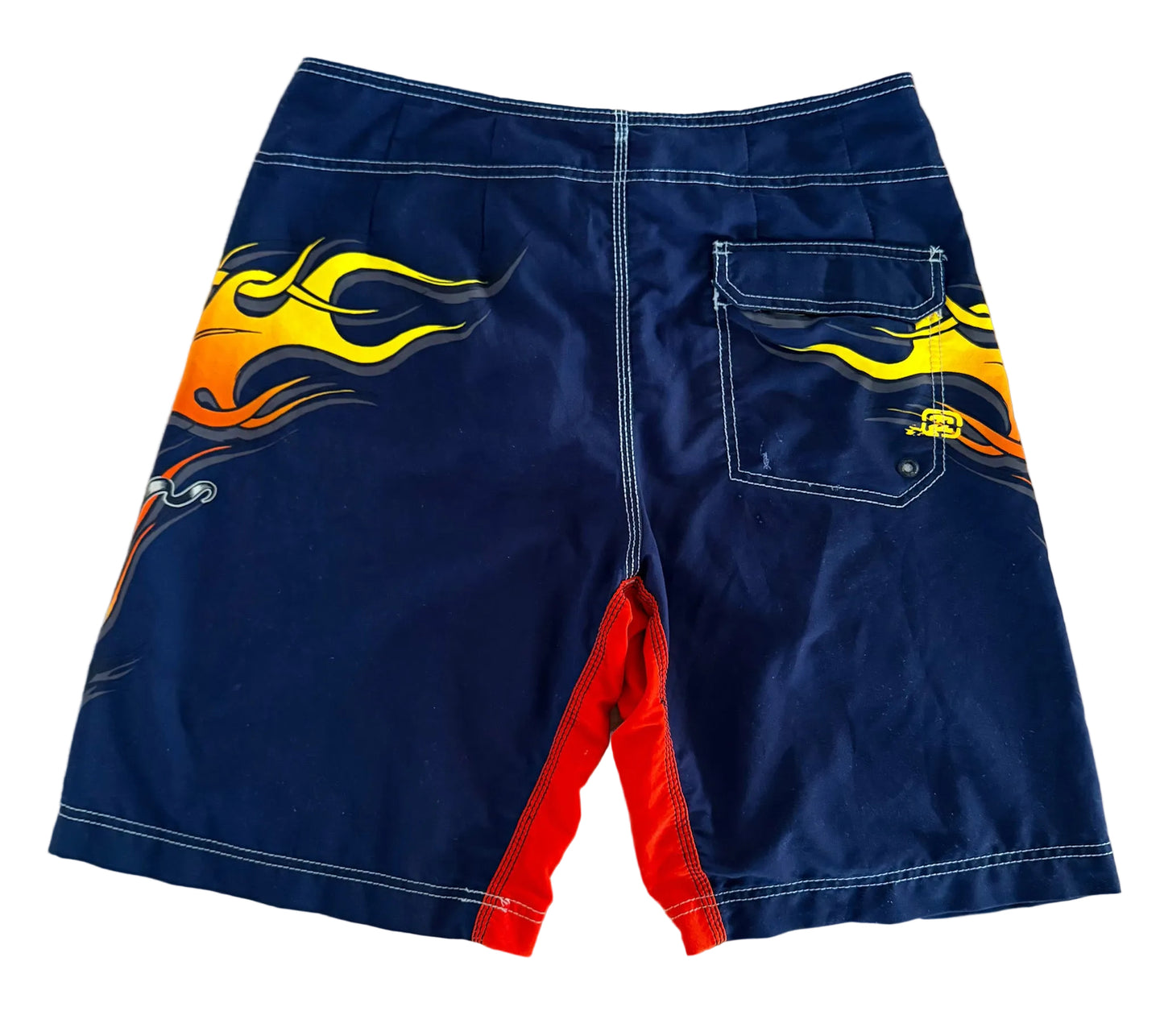 Vintage 90s Billabong Flame And Eagle Navy Y2K Surf Boardshorts Large