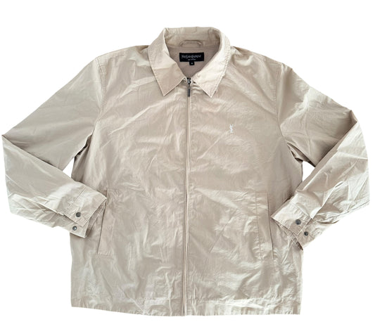 Yves Saint Laurent Beige Lightweight Zip Jacket, XL