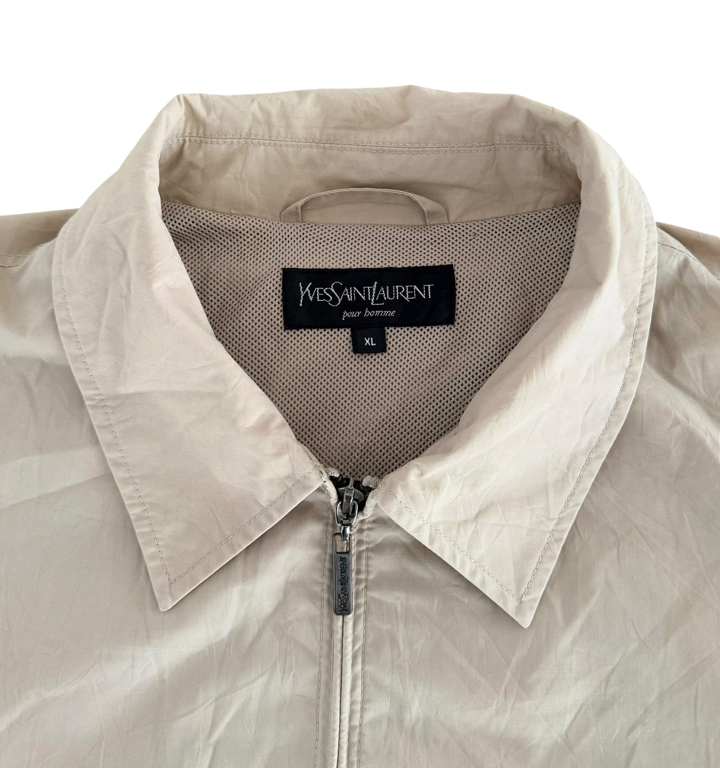 Yves Saint Laurent Beige Lightweight Zip Jacket, XL
