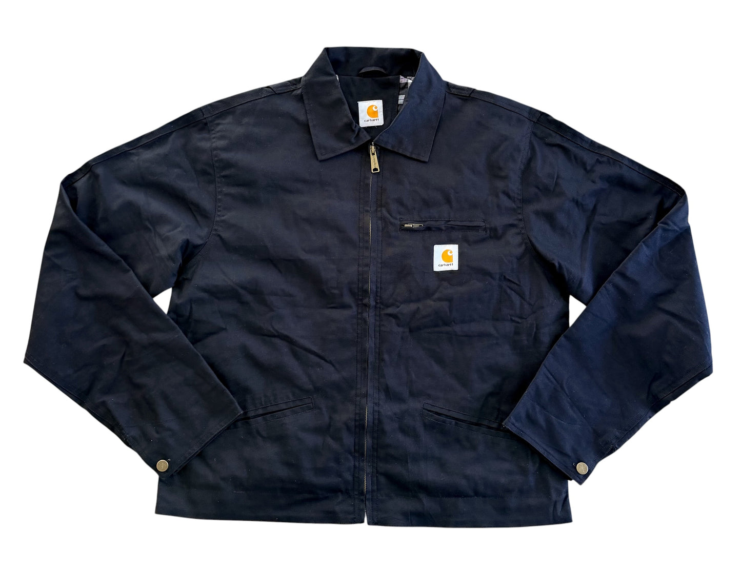 Carhartt Black Canvas Zip Work Jacket, Large