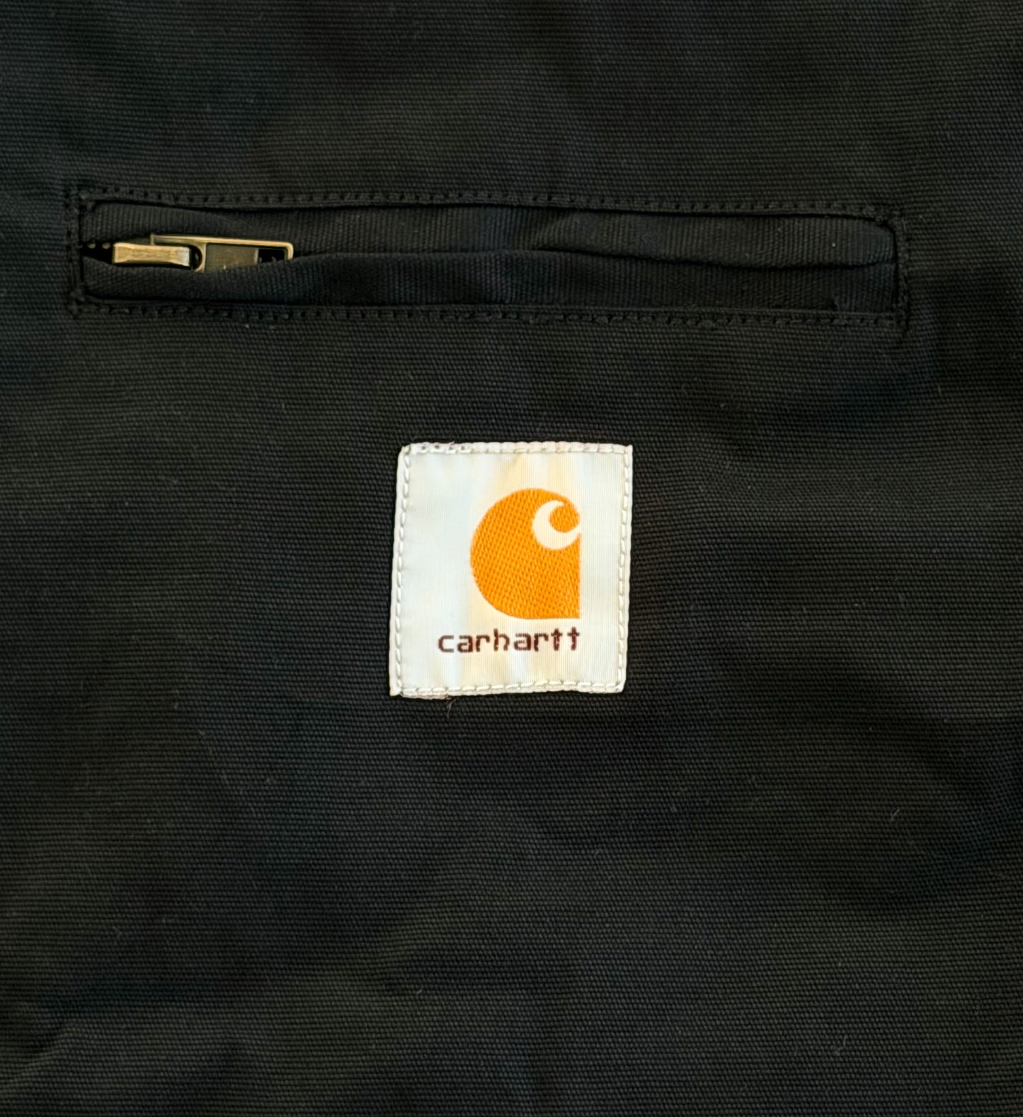 Carhartt Black Canvas Zip Work Jacket, Large