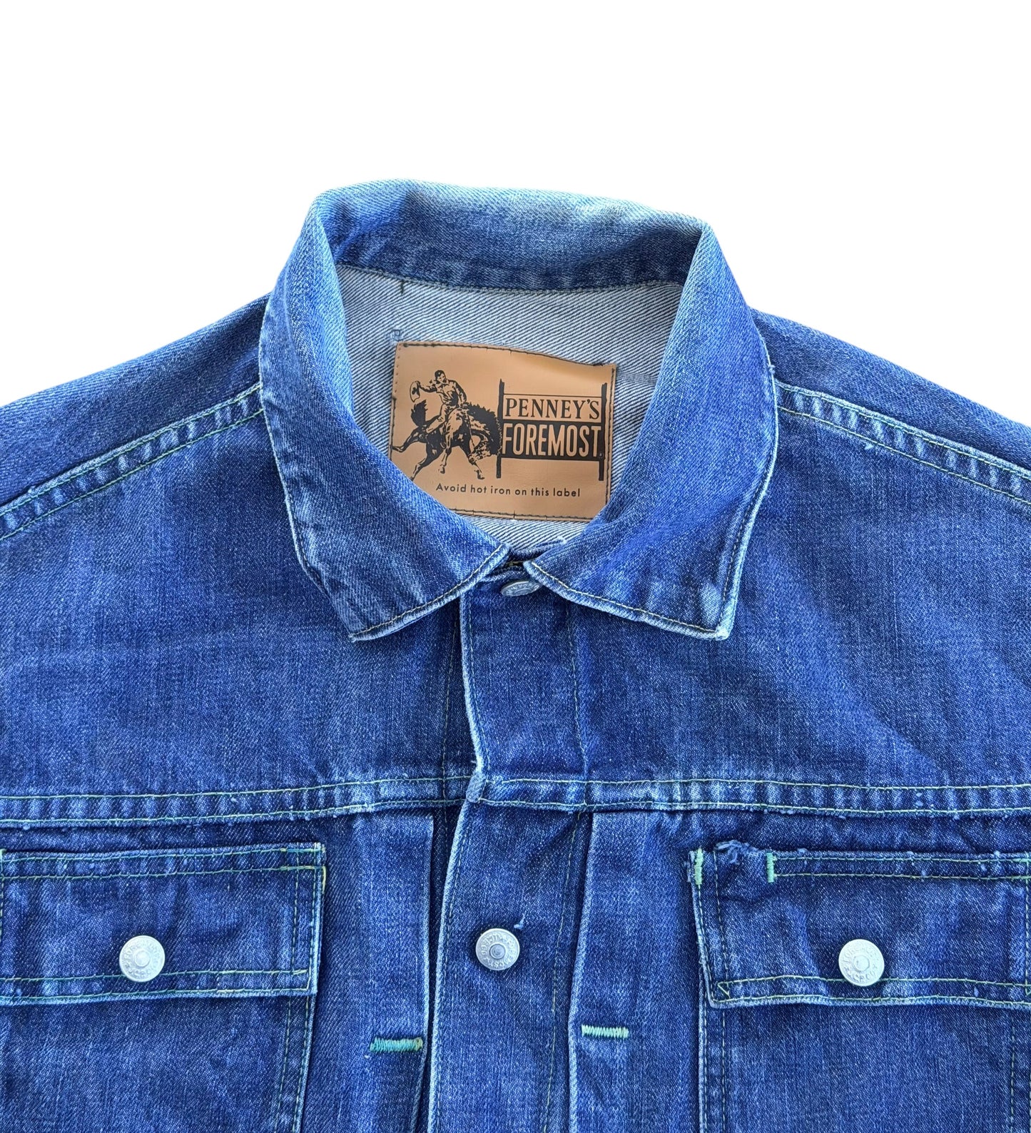 Vintage Penney's Foremost 1960s Selvedge Denim Four Pocket Jacket, Medium