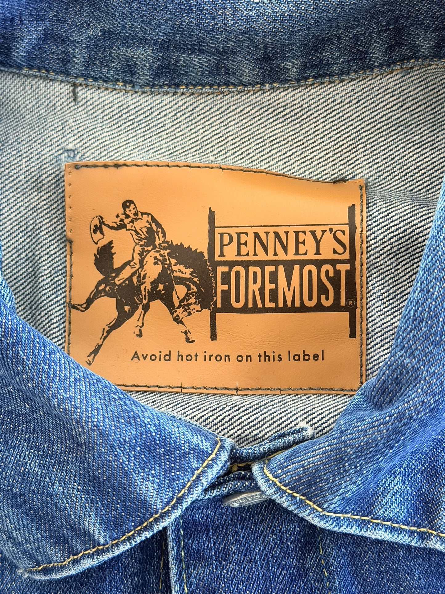 Vintage Penney's Foremost 1960s Selvedge Denim Four Pocket Jacket, Medium