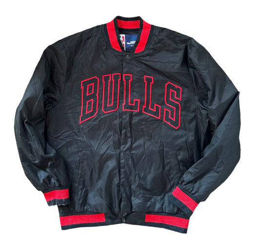 Chicago Bulls Embroidered NBA Red and Black Bomber Jacket  Medium