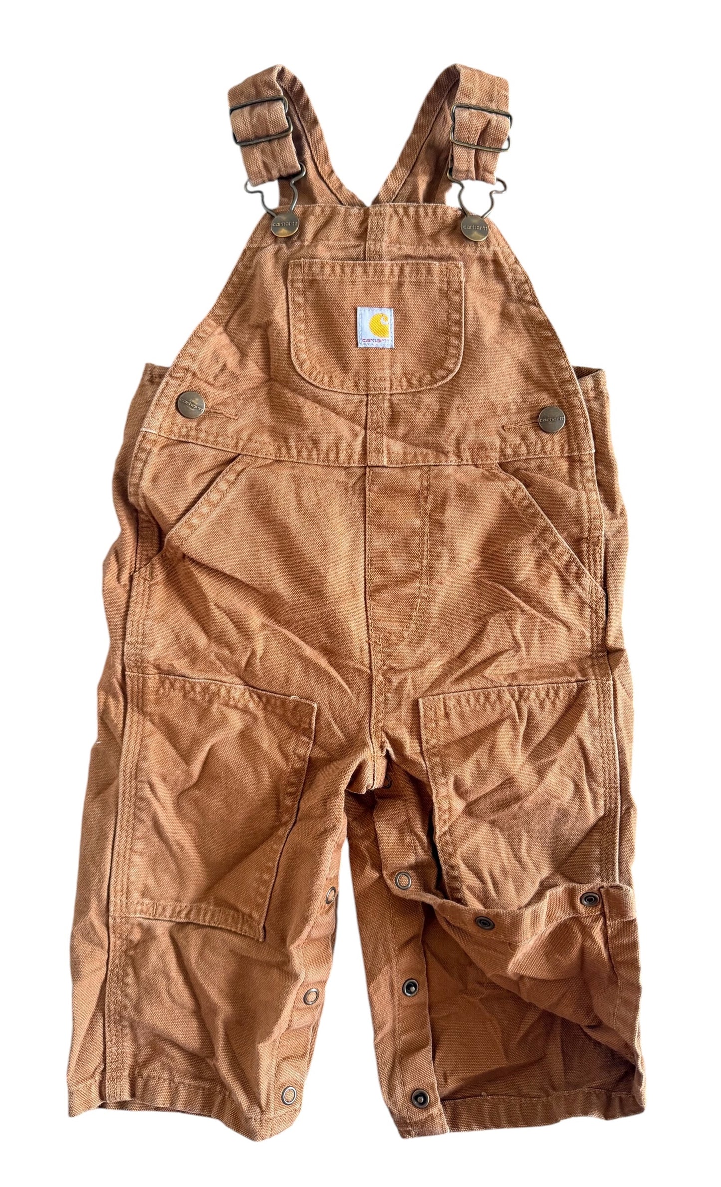 Kids Carhartt Brown Duck Canvas Baby Overalls 12 Months