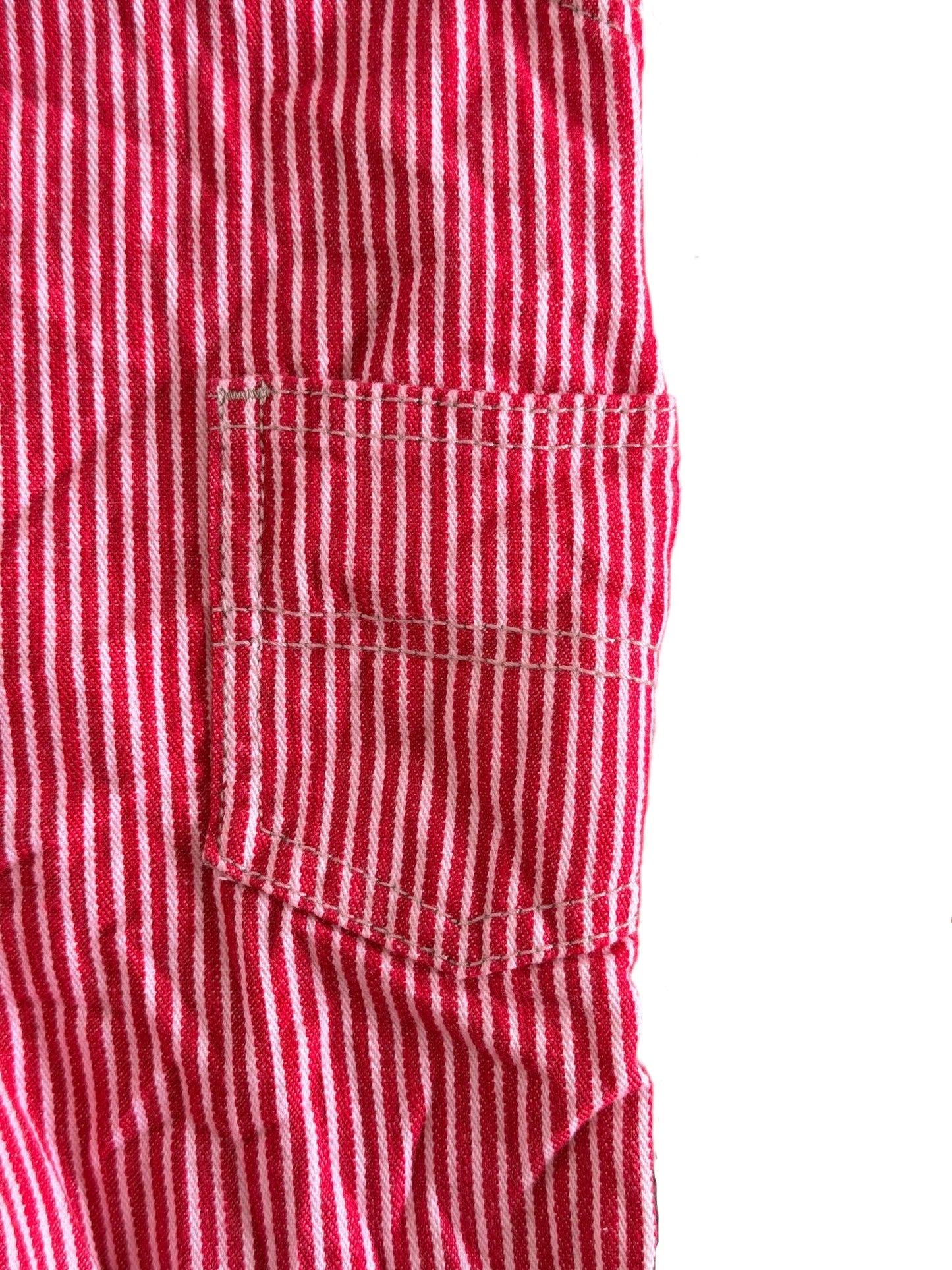Kids OshKosh B'gosh Red Stripe Overalls 9 Months