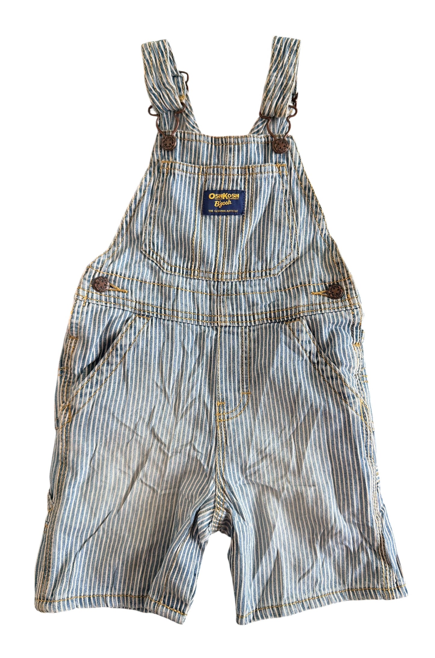 OshKosh B'gosh Hickory Stripe Short Overalls 24 Months