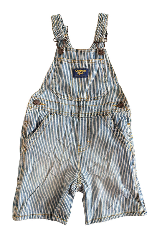 OshKosh B'gosh Hickory Stripe Short Overalls 24 Months