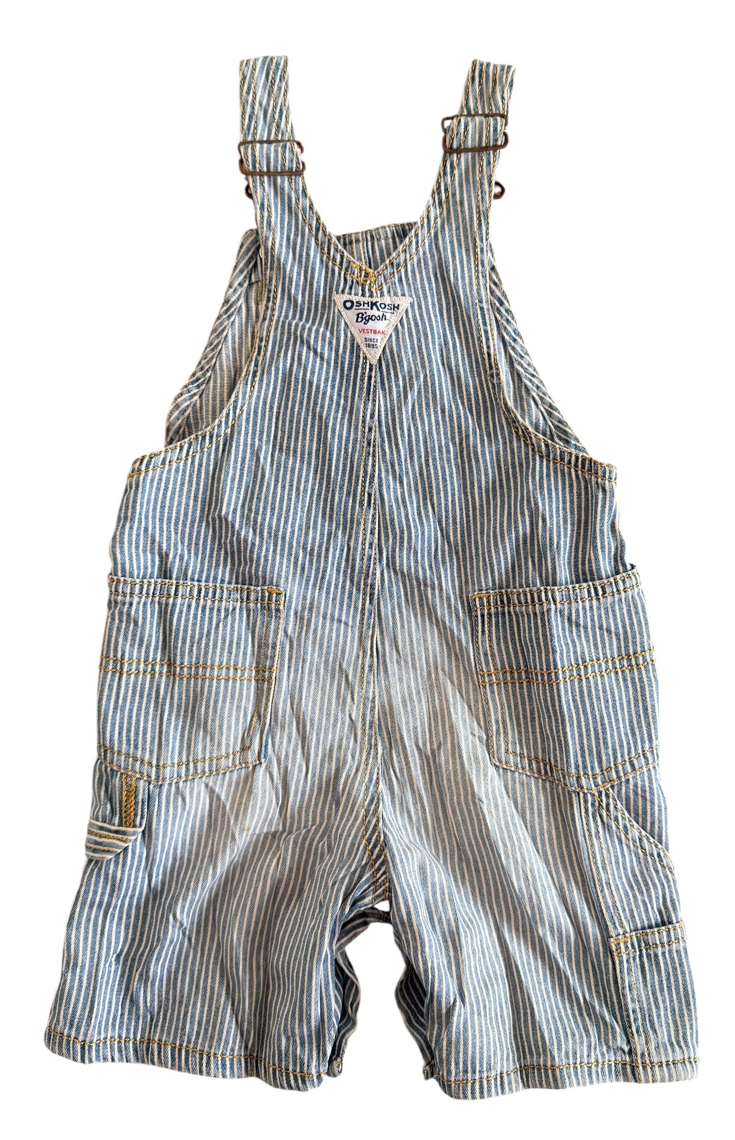 OshKosh B'gosh Hickory Stripe Short Overalls 24 Months