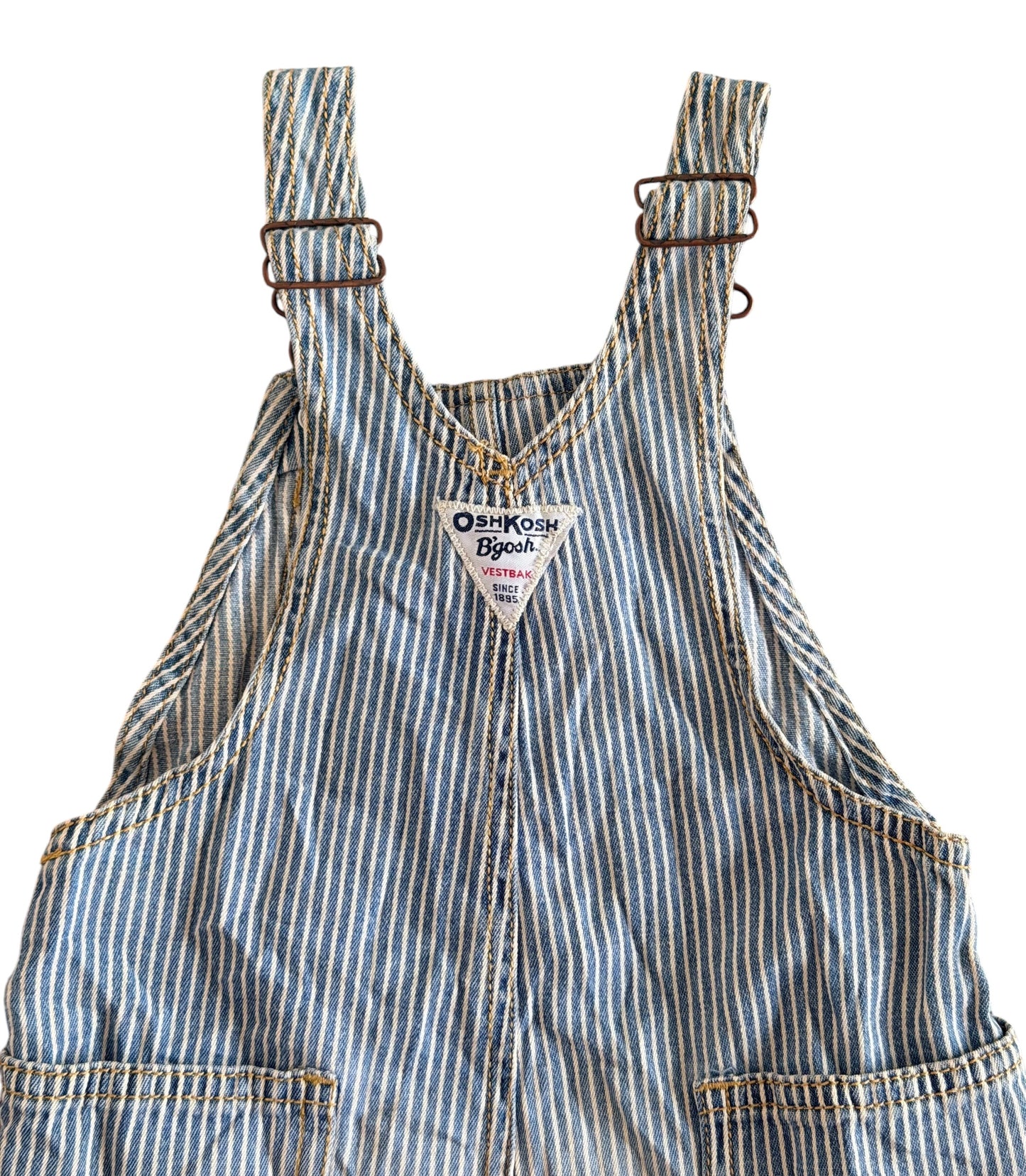 OshKosh B'gosh Hickory Stripe Short Overalls 24 Months