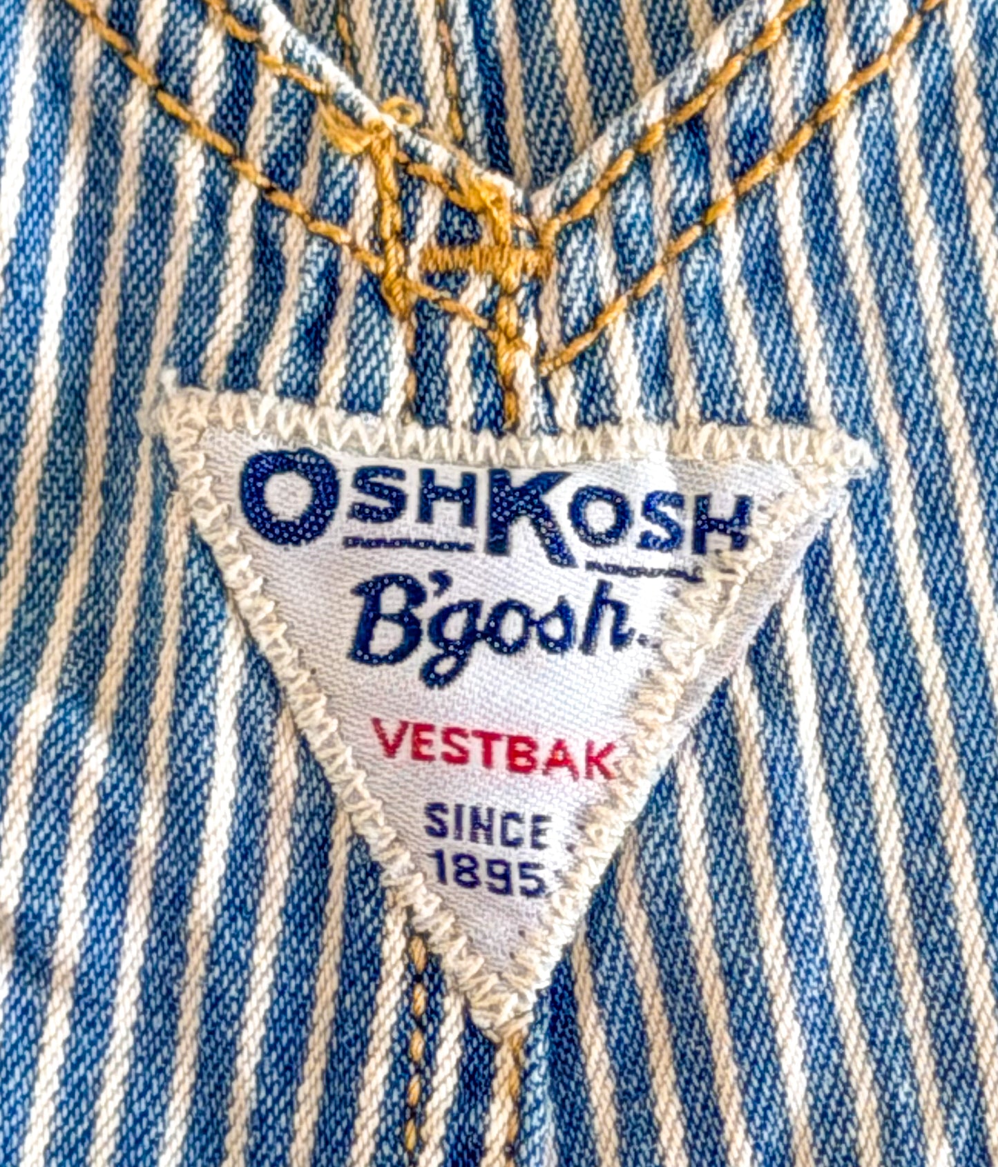 OshKosh B'gosh Hickory Stripe Short Overalls 24 Months