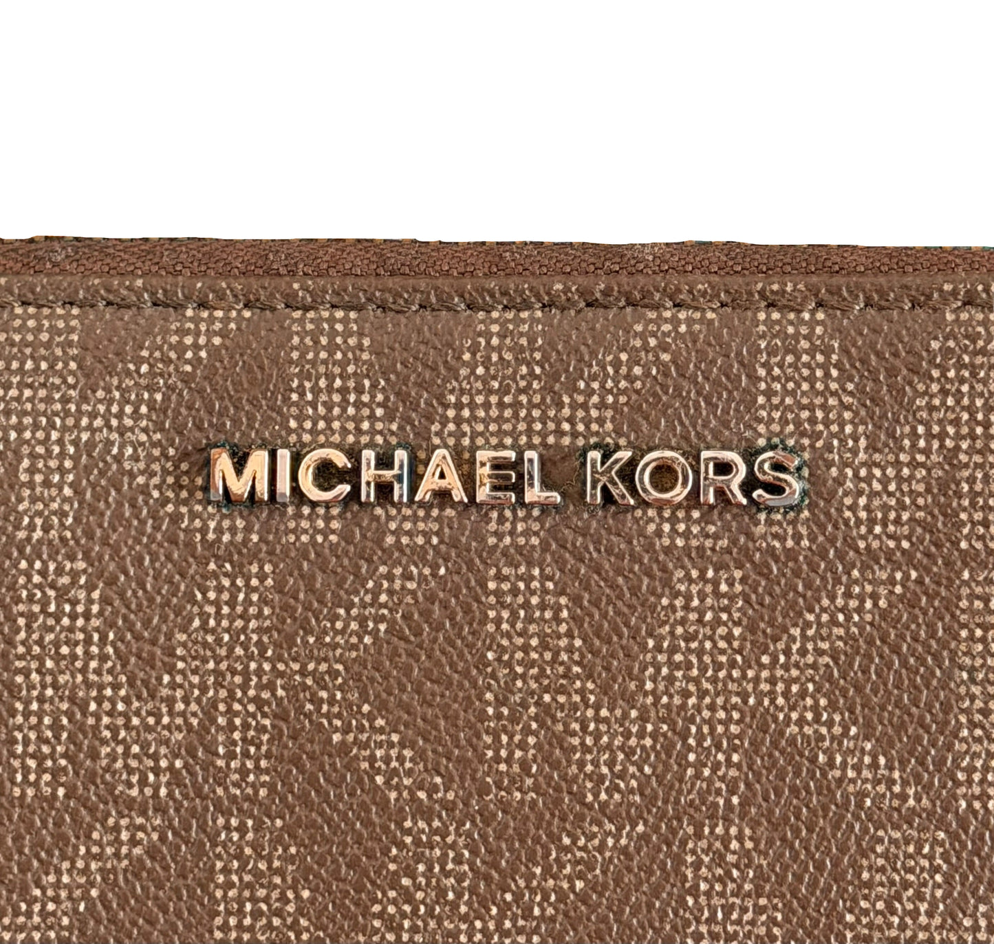 Michael Kors Signature Logo Zip Around Wallet