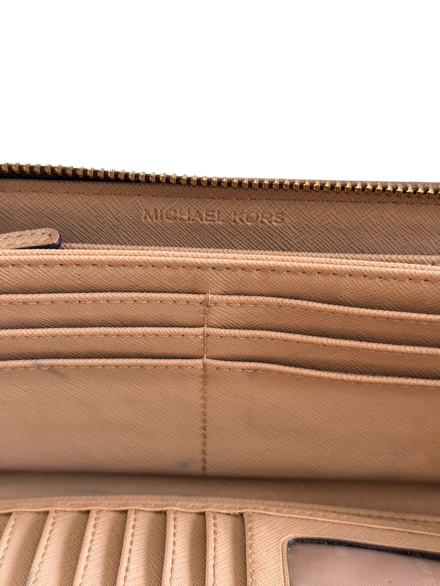 Michael Kors Signature Logo Zip Around Wallet