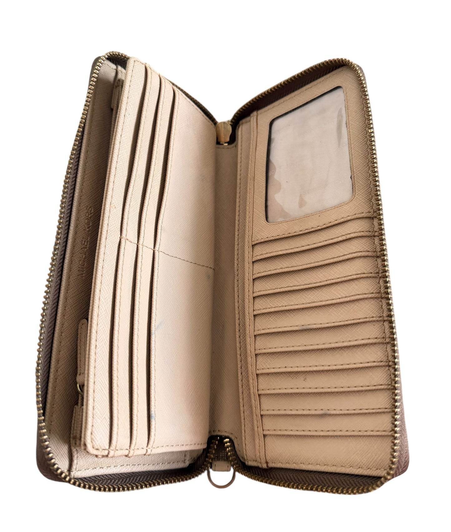Michael Kors Signature Logo Zip Around Wallet