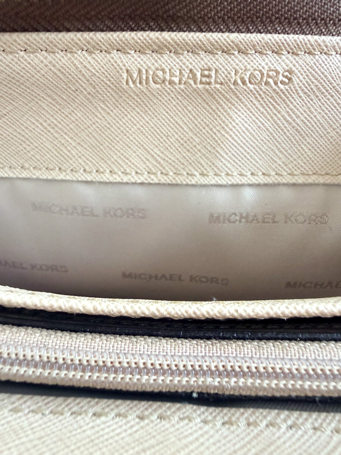 Michael Kors Signature Logo Zip Around Wallet