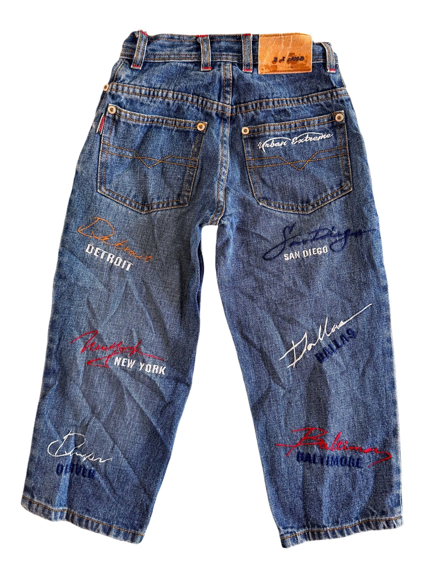 Vintage Kids Urban Extreme Embroidered Denim Jeans Size 4 Years