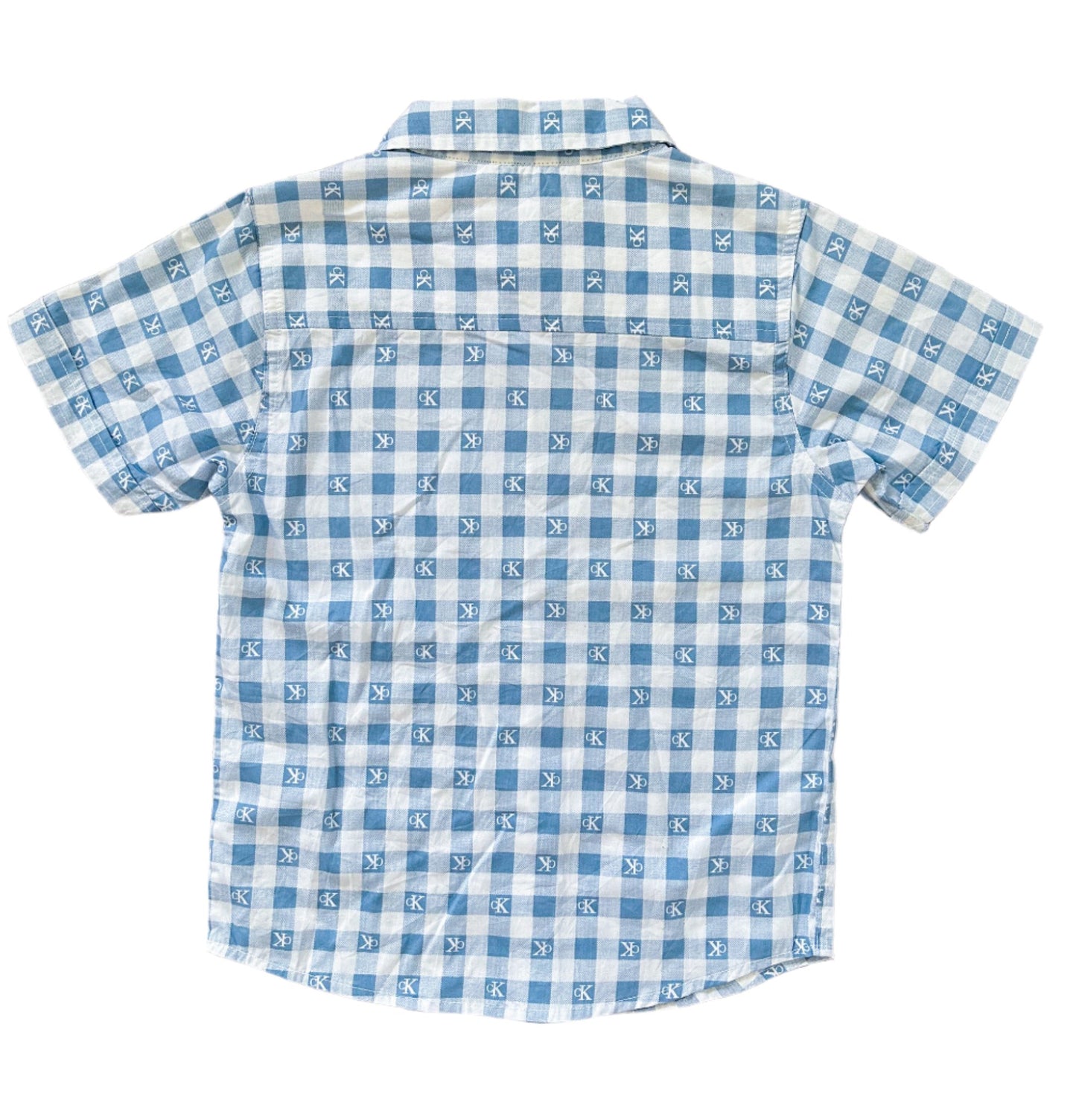 Calvin Klein Kids Dead Stock Blue And White Check Short Sleeve Shirt 6 Years