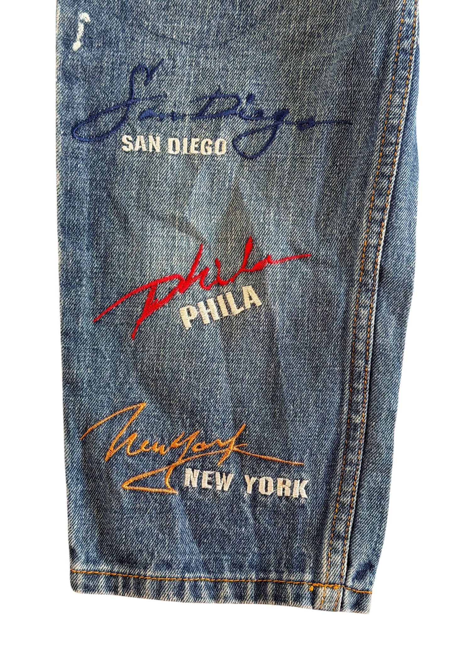 Vintage Kids Urban Extreme Embroidered Denim Jeans Size 4 Years