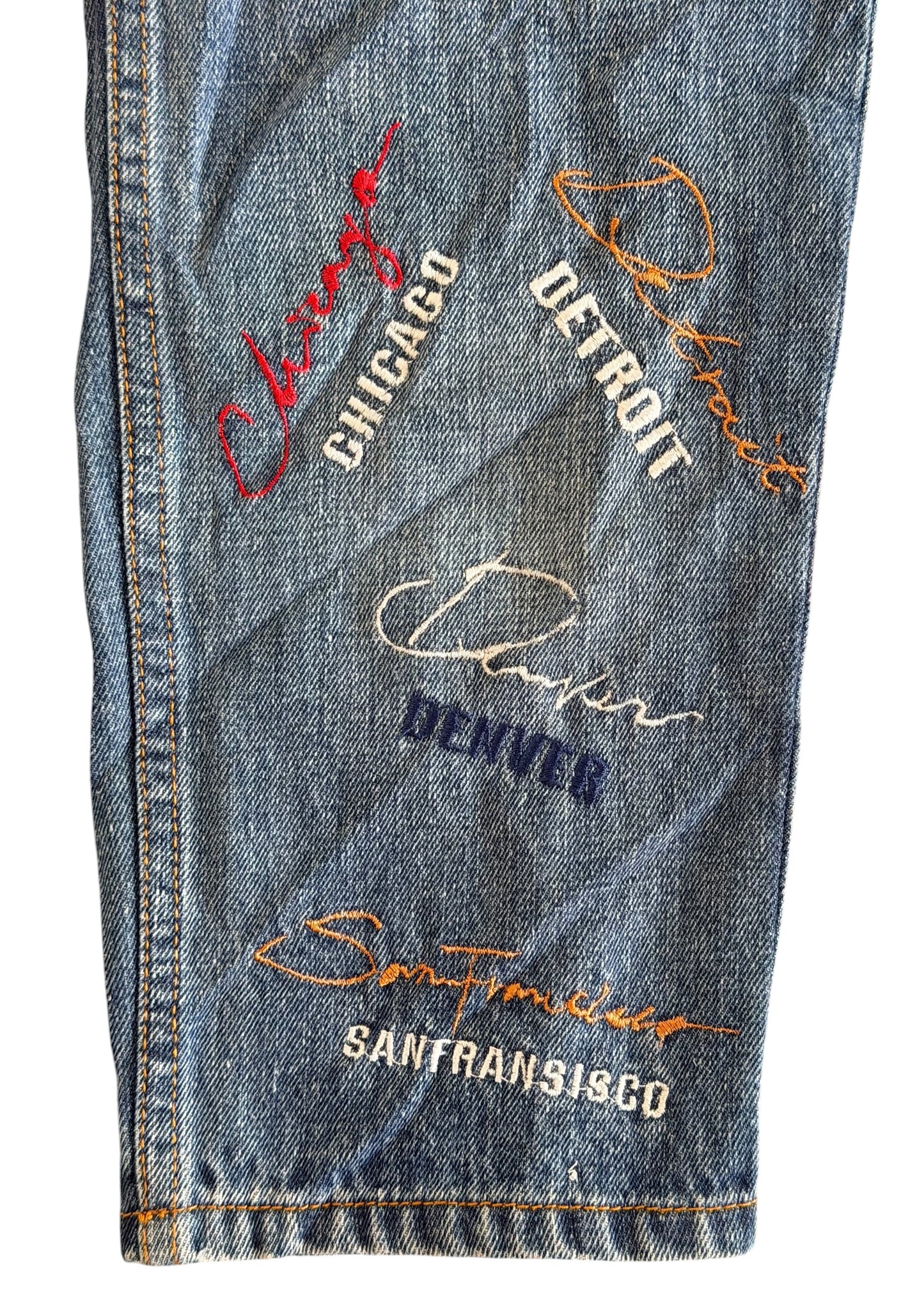 Vintage Kids Urban Extreme Embroidered Denim Jeans Size 4 Years