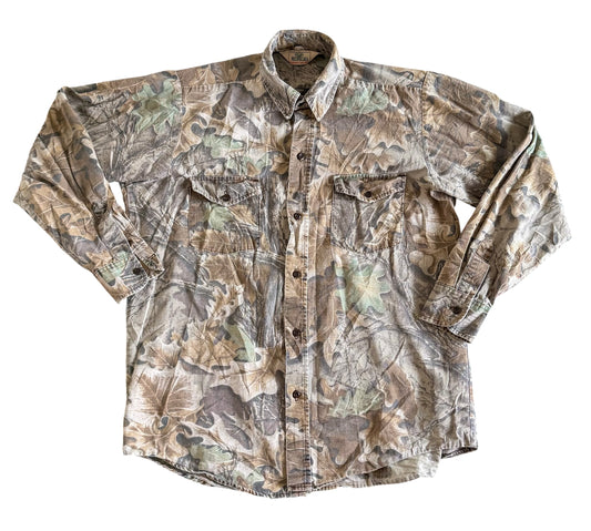RedHead Woodland Camouflage Button Up Shirt, Large