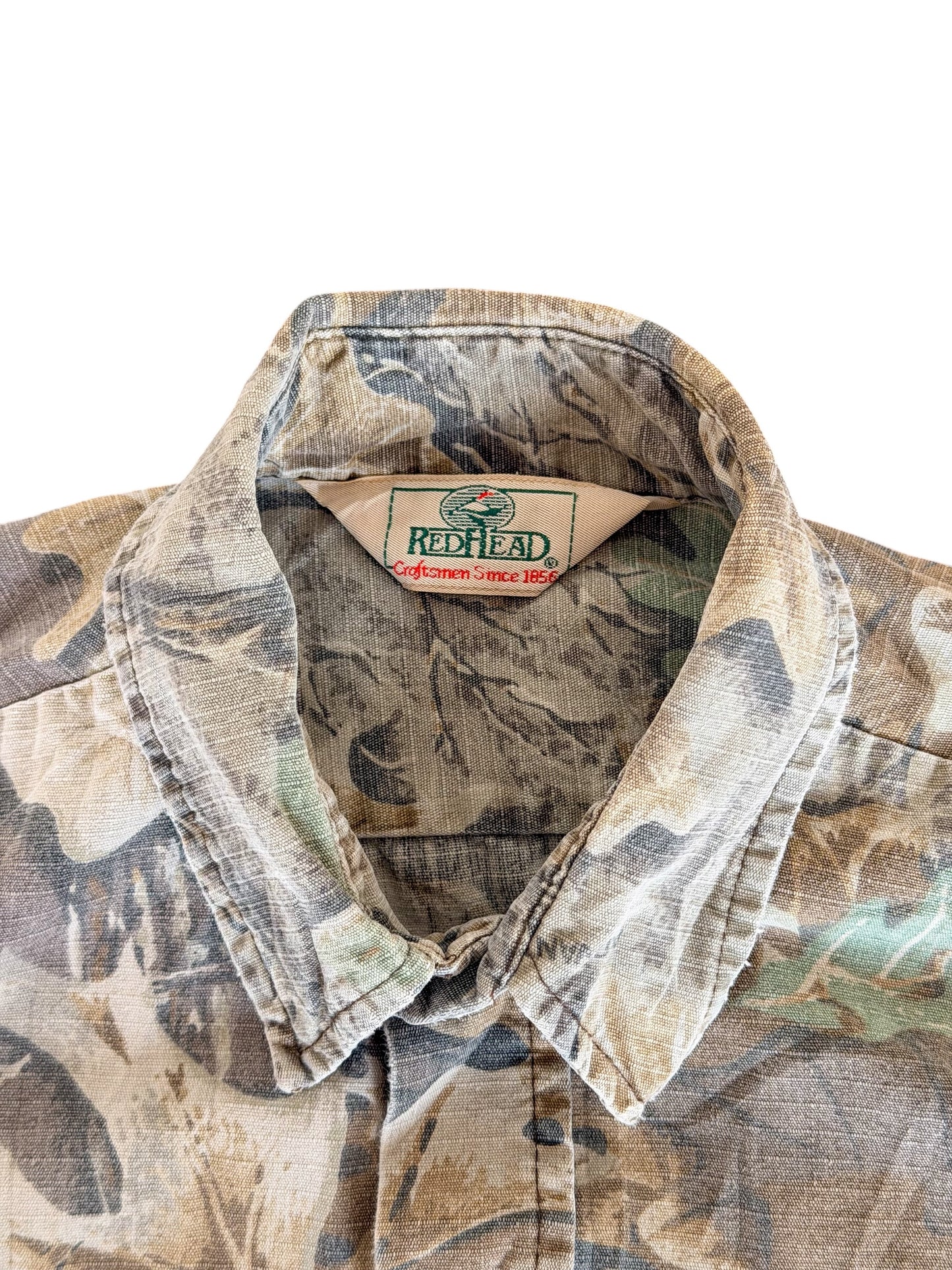RedHead Woodland Camouflage Button Up Shirt, Large
