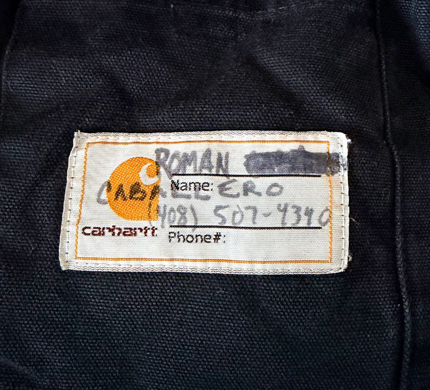 Vintage Kids Carhartt Hooded Duck Canvas Black Jacket, 3-4 Years