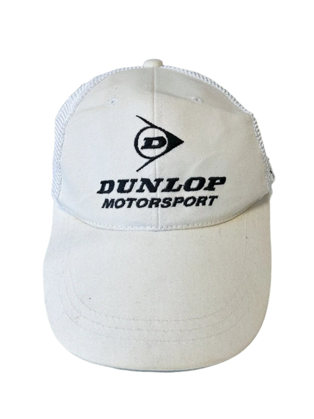 Vintage 1990s Dunlop Motorsport Embroidered White Cap