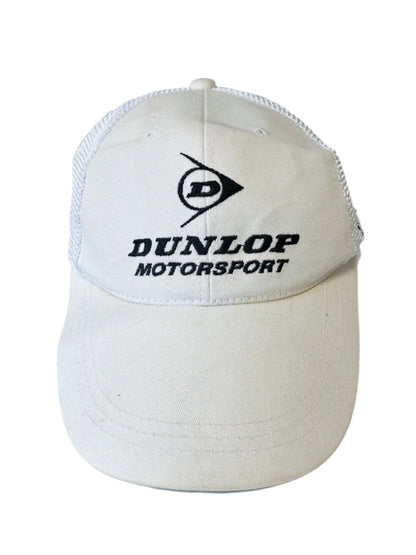 Vintage 1990s Dunlop Motorsport Embroidered White Cap