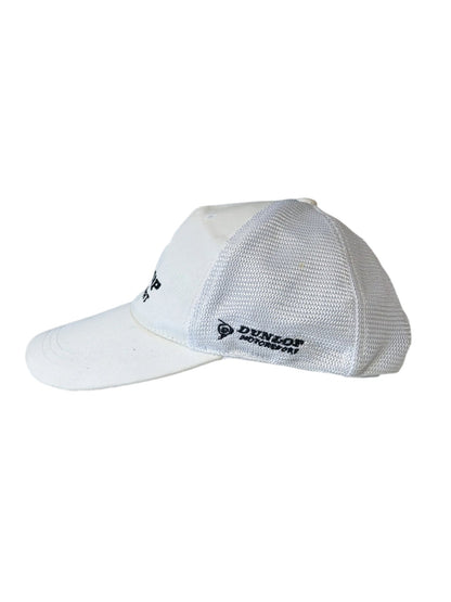 Vintage 1990s Dunlop Motorsport Embroidered White Cap