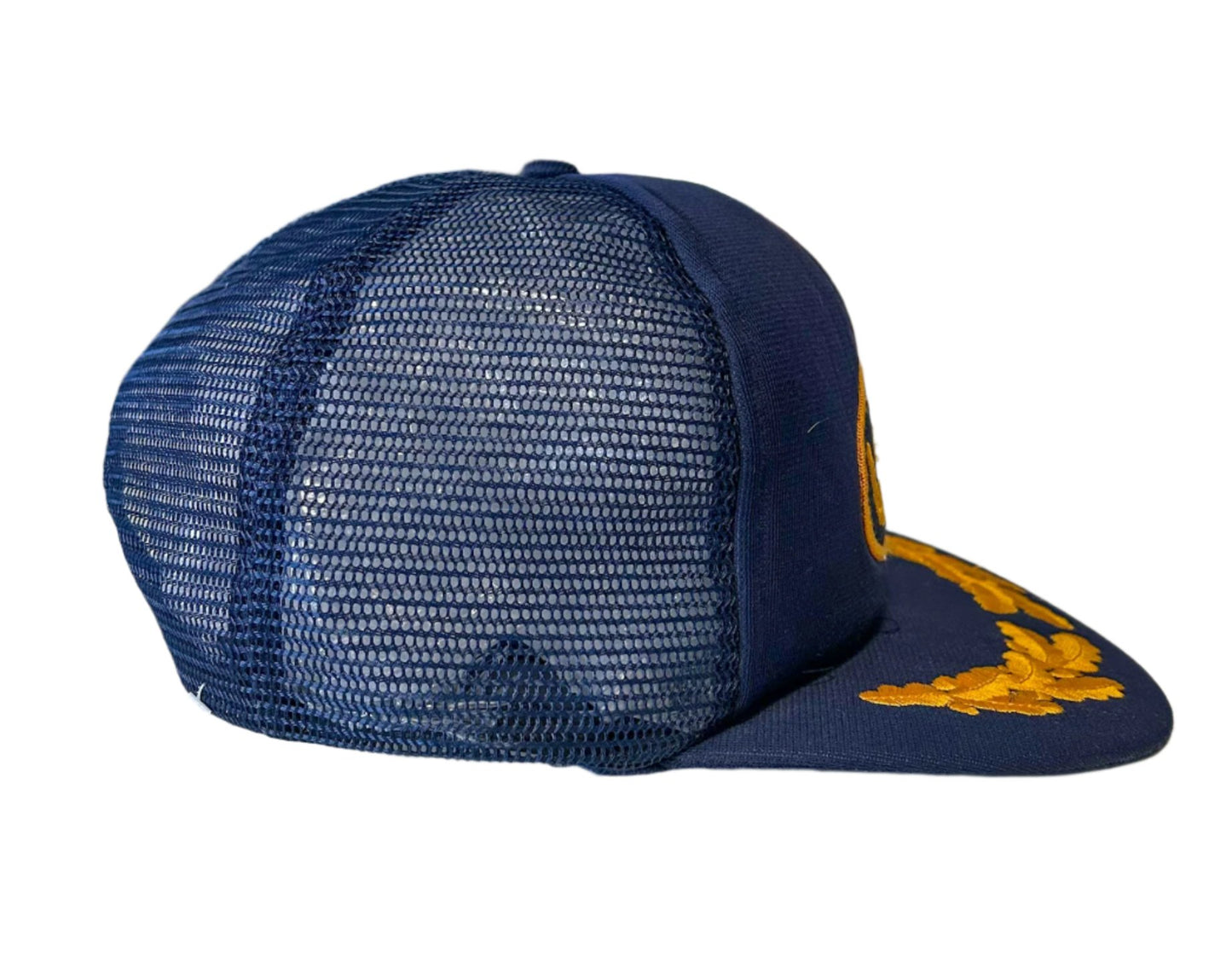 Vintage 1990s Blue Embroidered Captain Trucker Cap