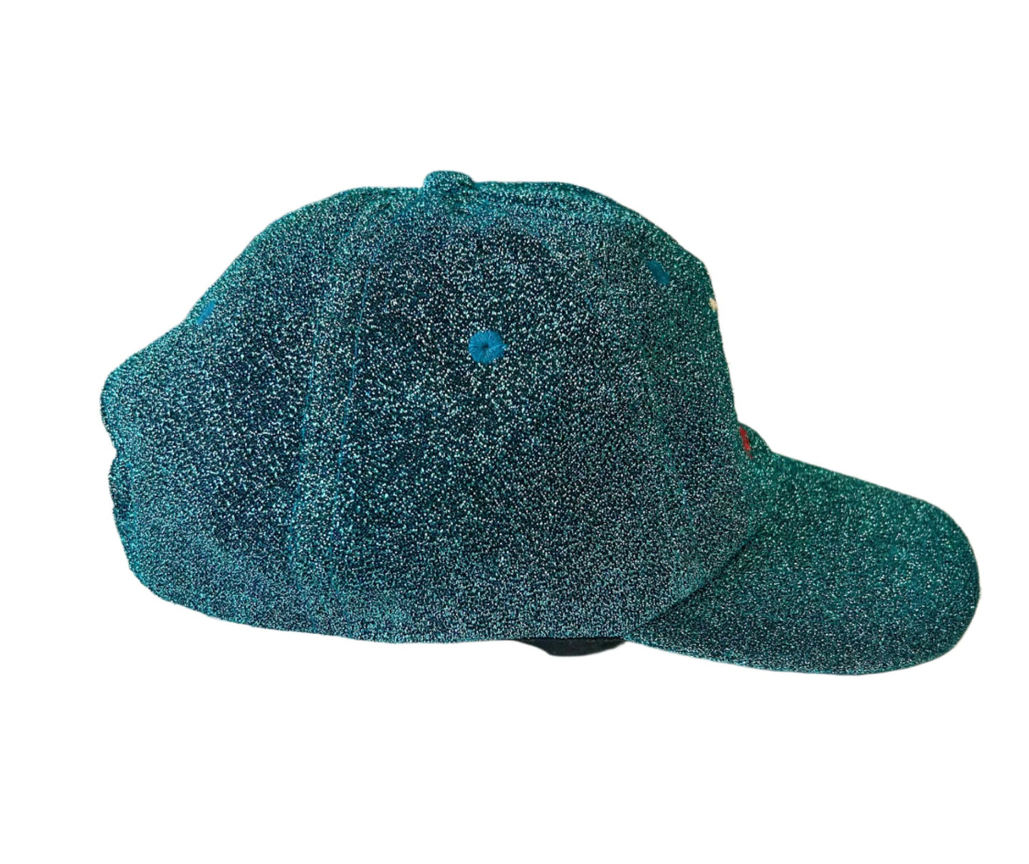 Yoniverse Embroidered Green Glitter Cap