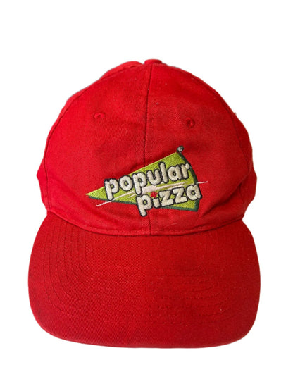 Vintage 1990s Popular Pizza Red Embroidered Cap