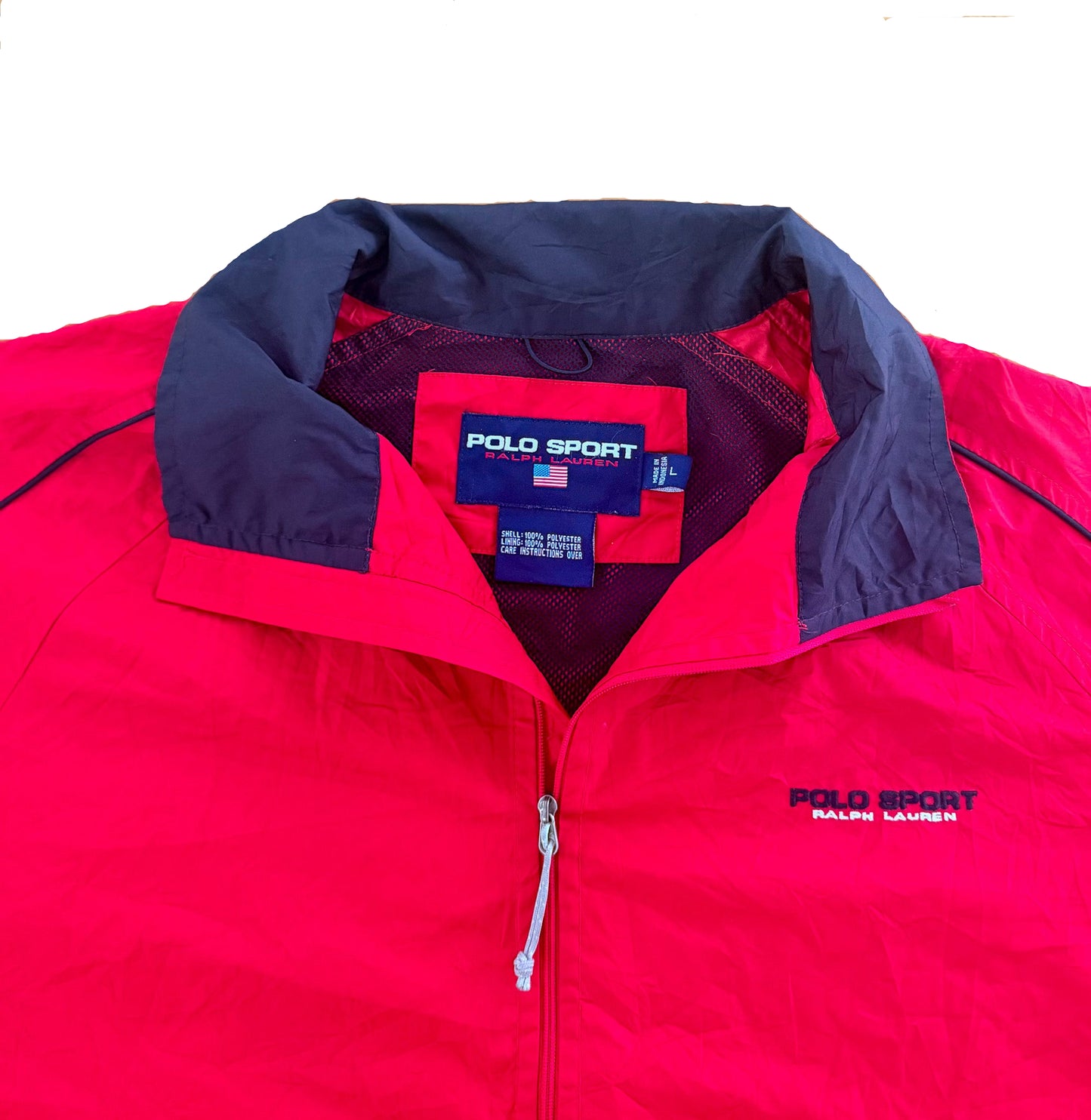 Vintage Ralph Lauren Polo Sport Red Windbreaker Jacket Large